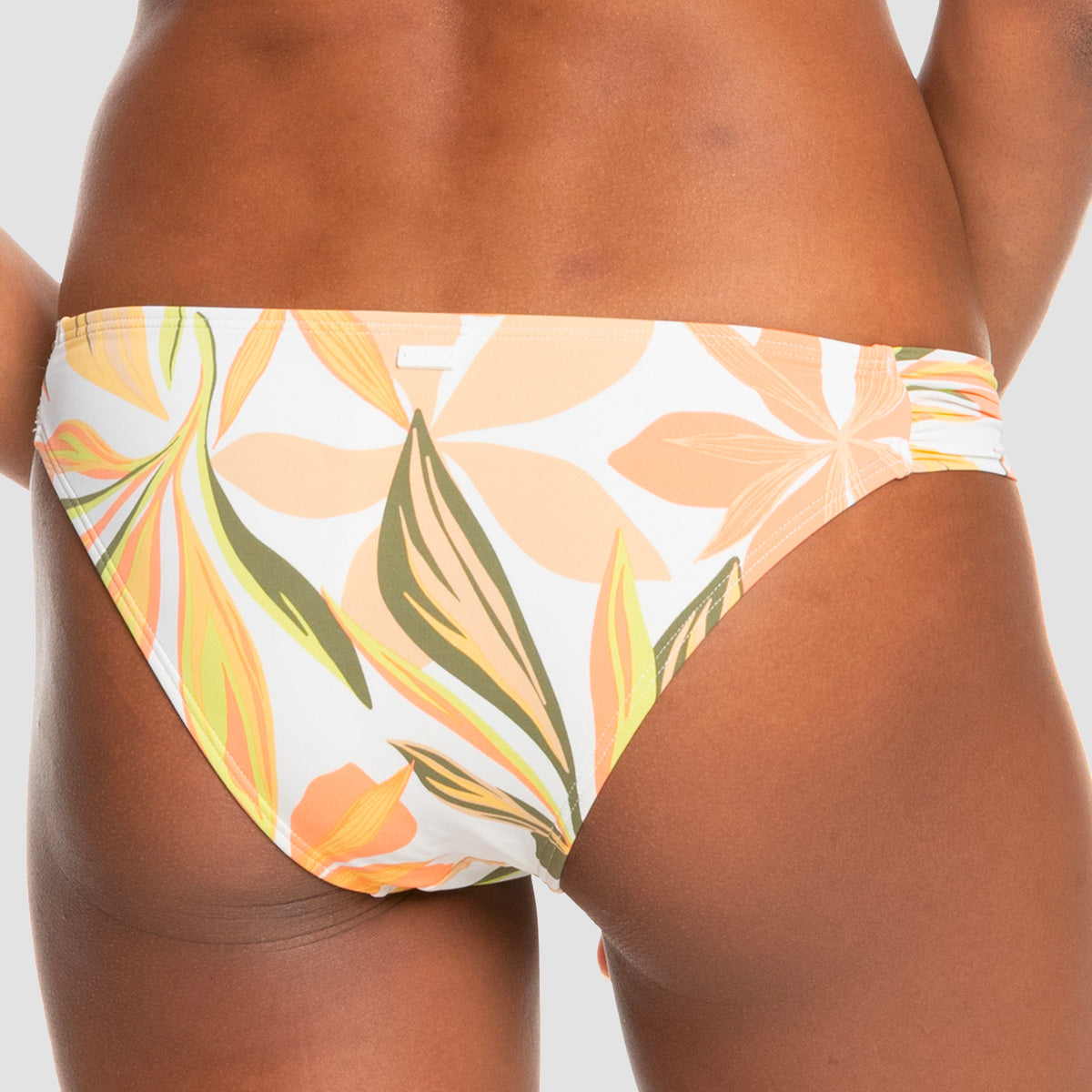 Roxy Beach Classics Moderate Bikini Bottoms Bright White Subtly Salty Flat - Womens
