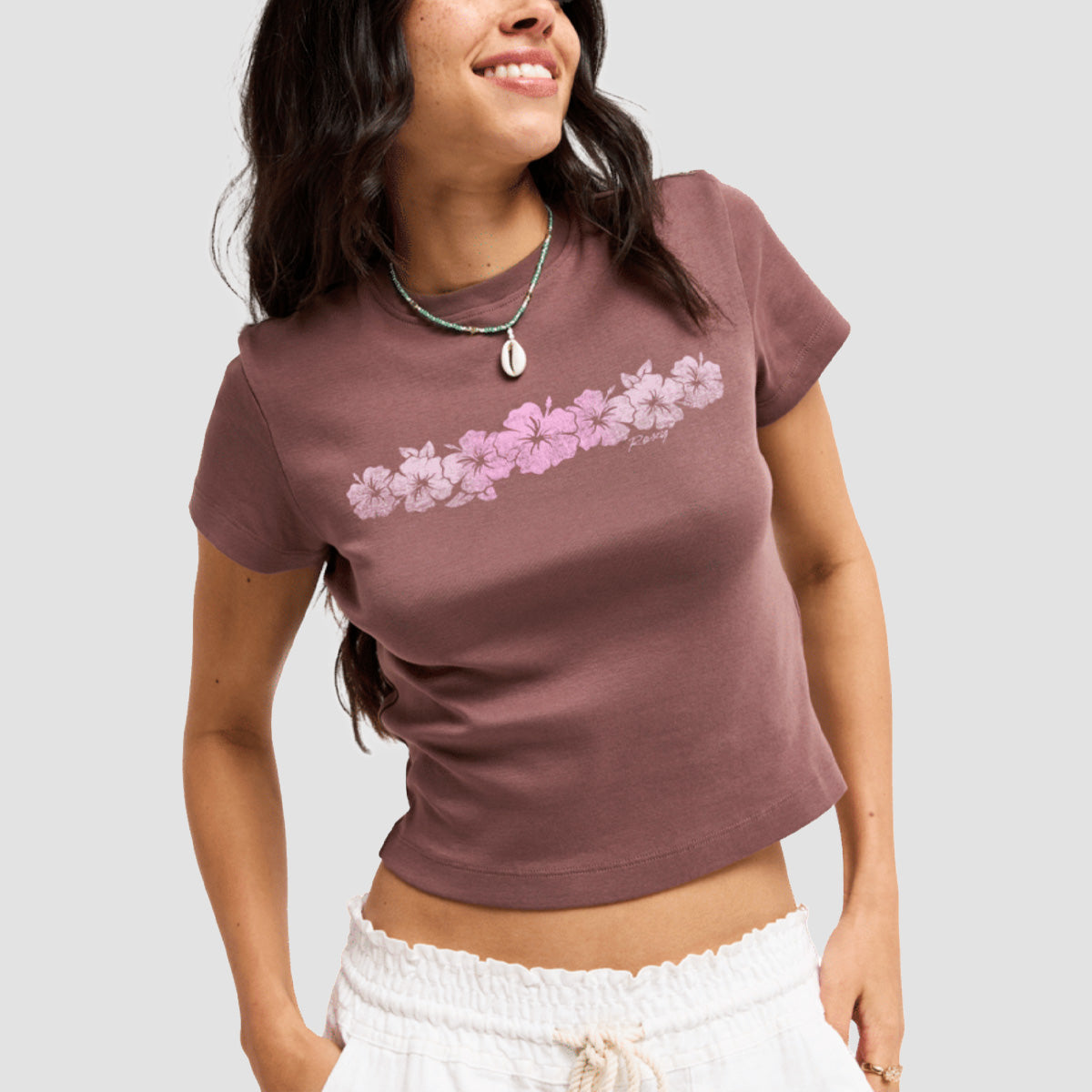 Roxy Beach Love T-Shirt Peppercorn - Womens