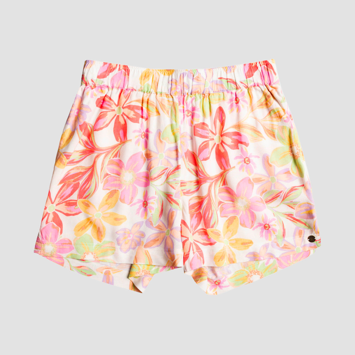 Roxy Blue Ocean Floor Shorts Snow White Bayside Blooms - Girls