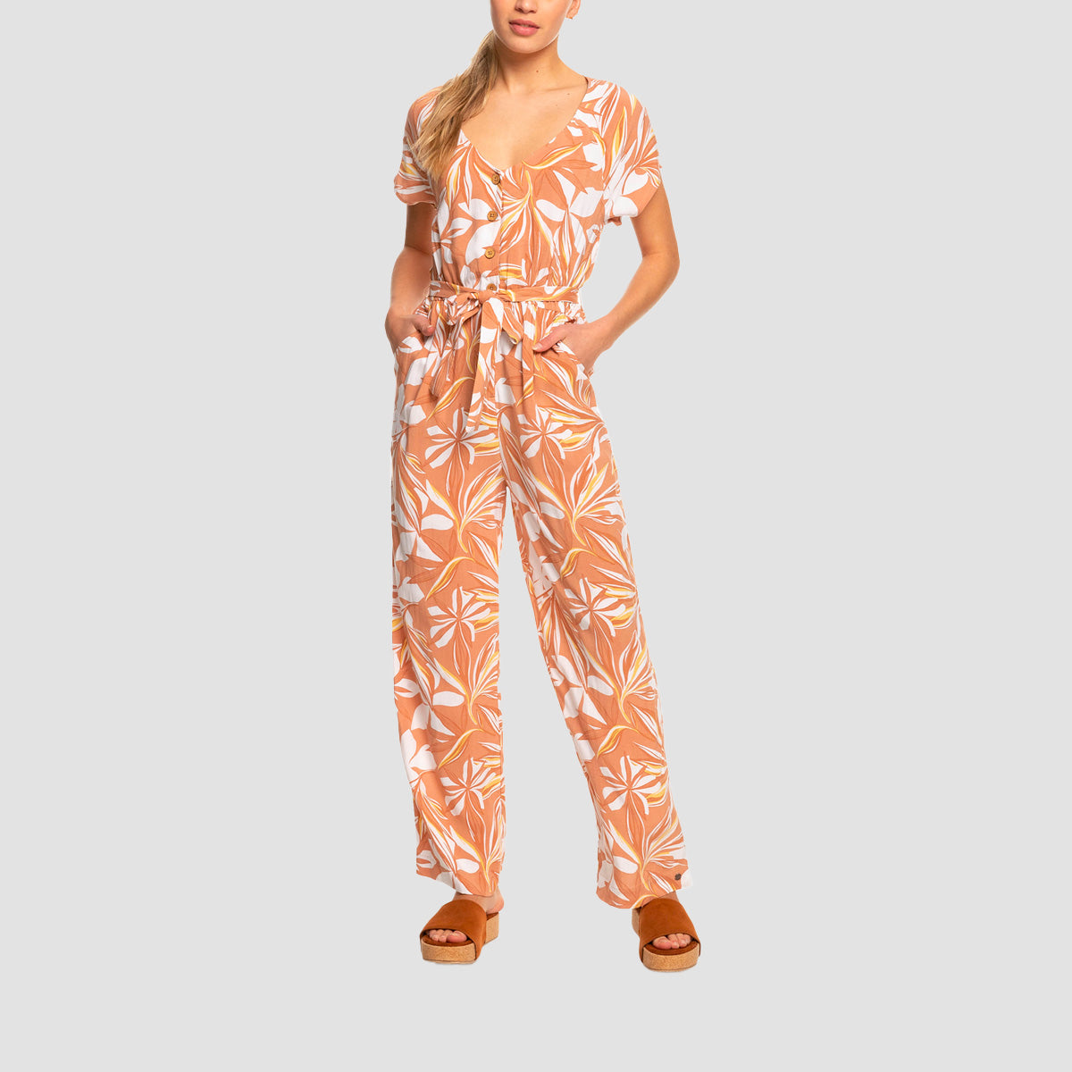 Roxy Breeze Of Sea Romper Suit Cork Subtly Salty - Womens