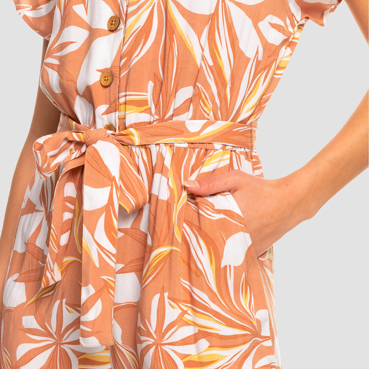 Roxy Breeze Of Sea Romper Suit Cork Subtly Salty - Womens