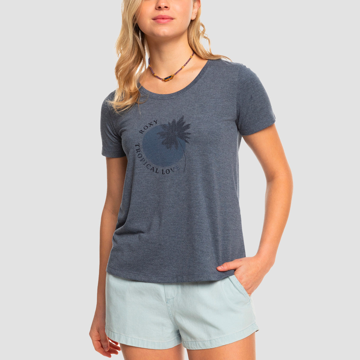 Roxy Chasing The Wave T-Shirt Mood Indigo - Womens