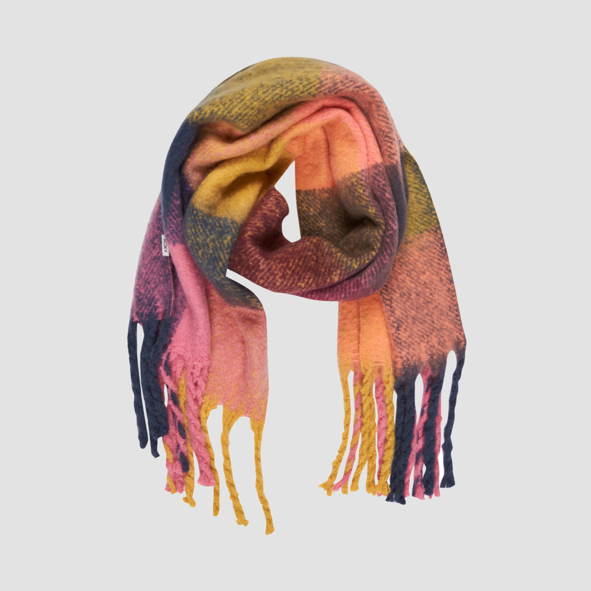 Roxy Cute Blush Scarf Ochre Elmer Plaid - Womens