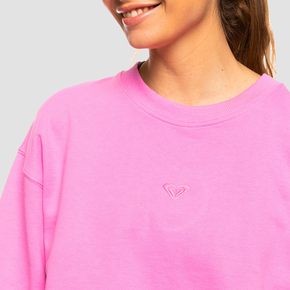 Roxy Essential Energy Cropped Crew Sweat Cyclamen - Womens