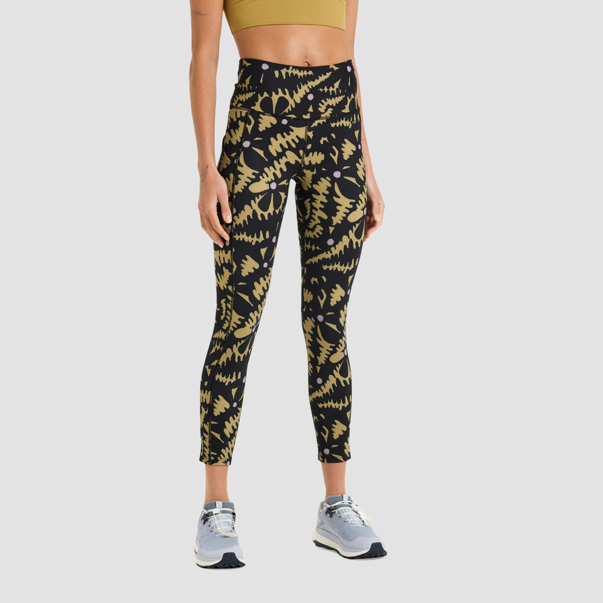 Roxy Heart Into It Ankle - Sport Leggings Anthracite Big Flowers - Womens