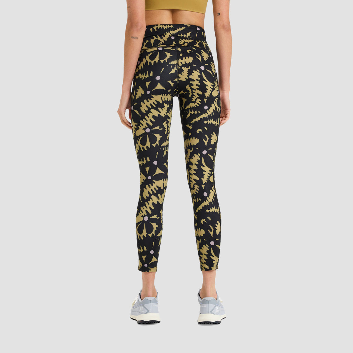 Roxy Heart Into It Ankle - Sport Leggings Anthracite Big Flowers - Womens