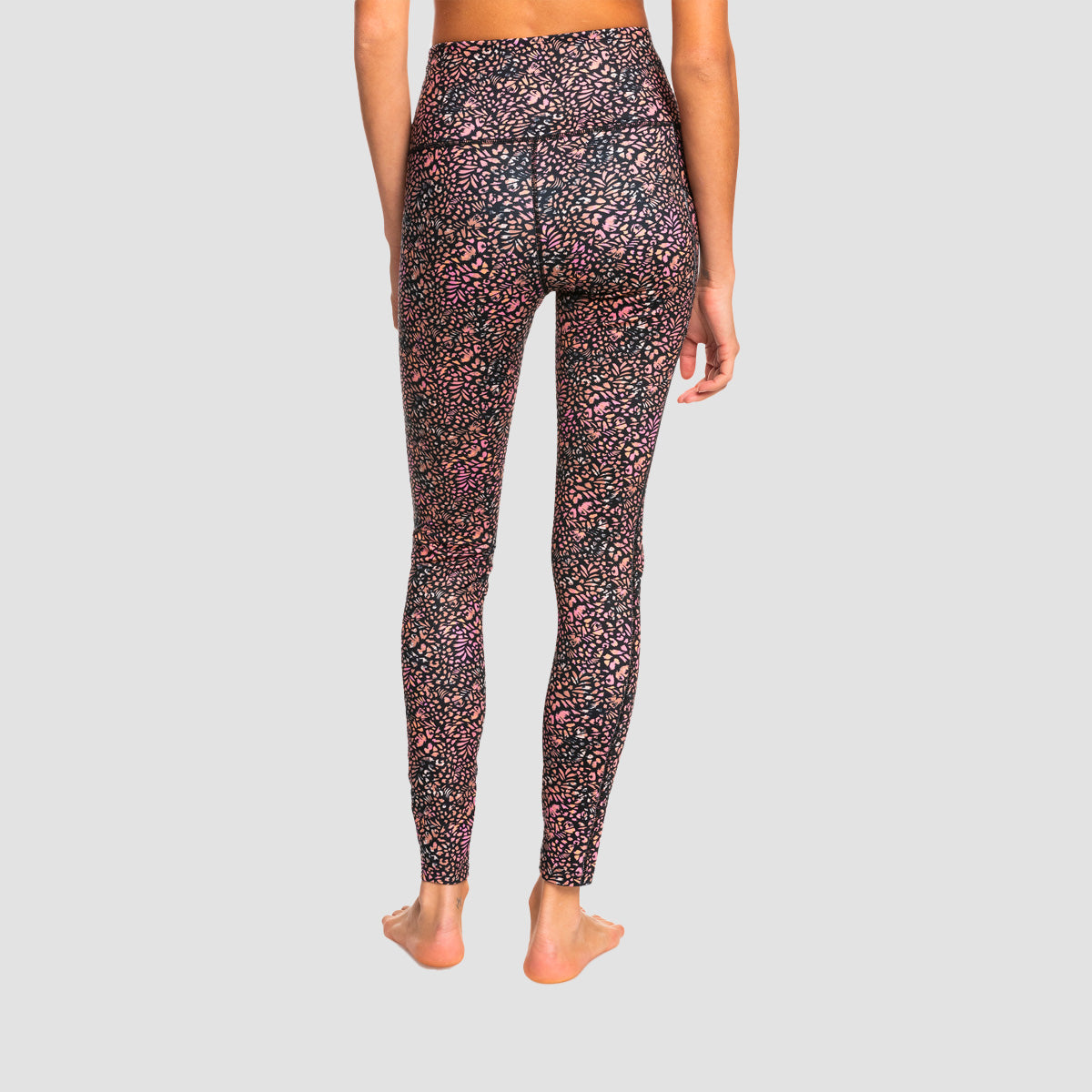 Roxy Heart Into It Ankle Sports Leggings Antracite Animal Dust - Womens