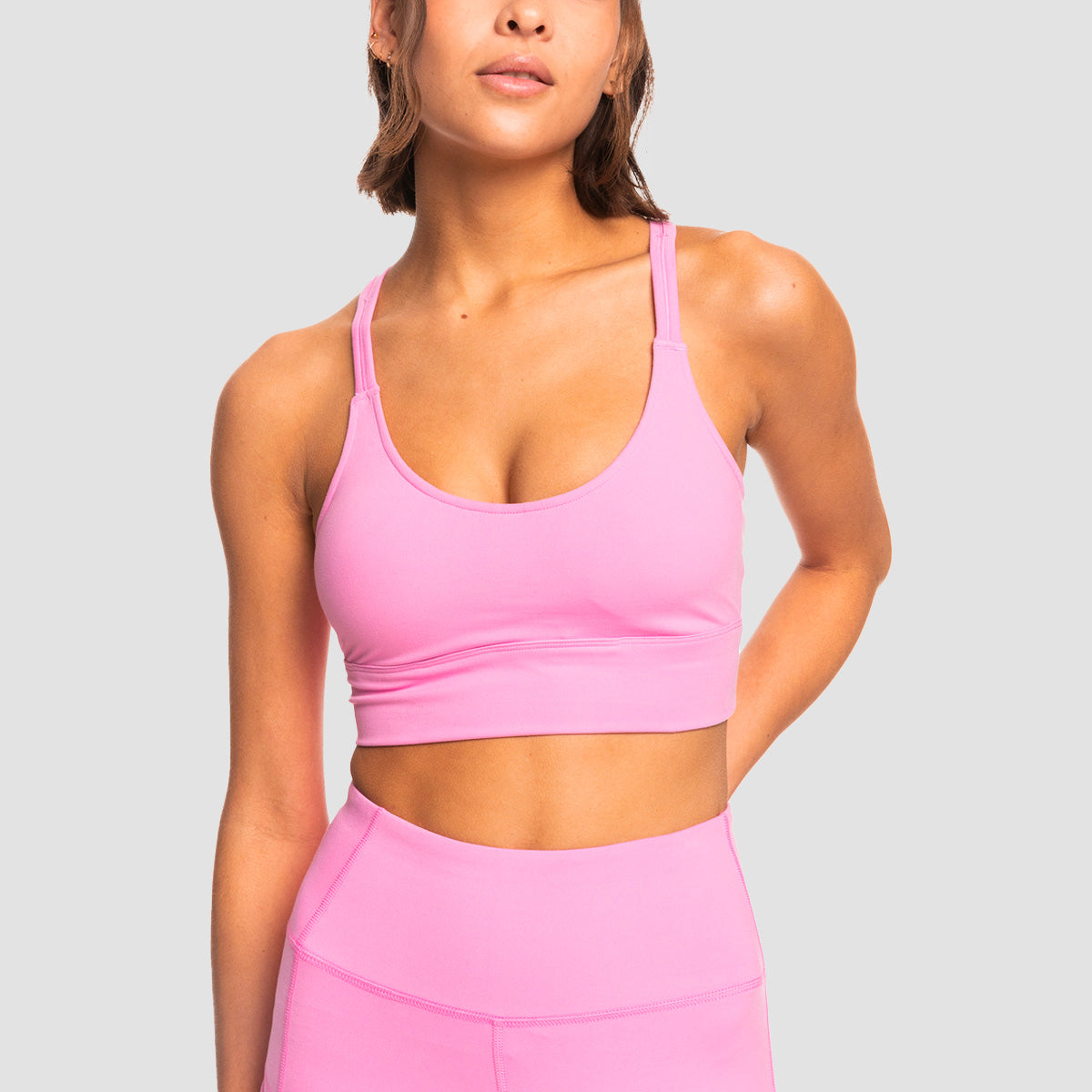 Roxy Heart Into It Elongated Sports Bra Cyclamen - Womens