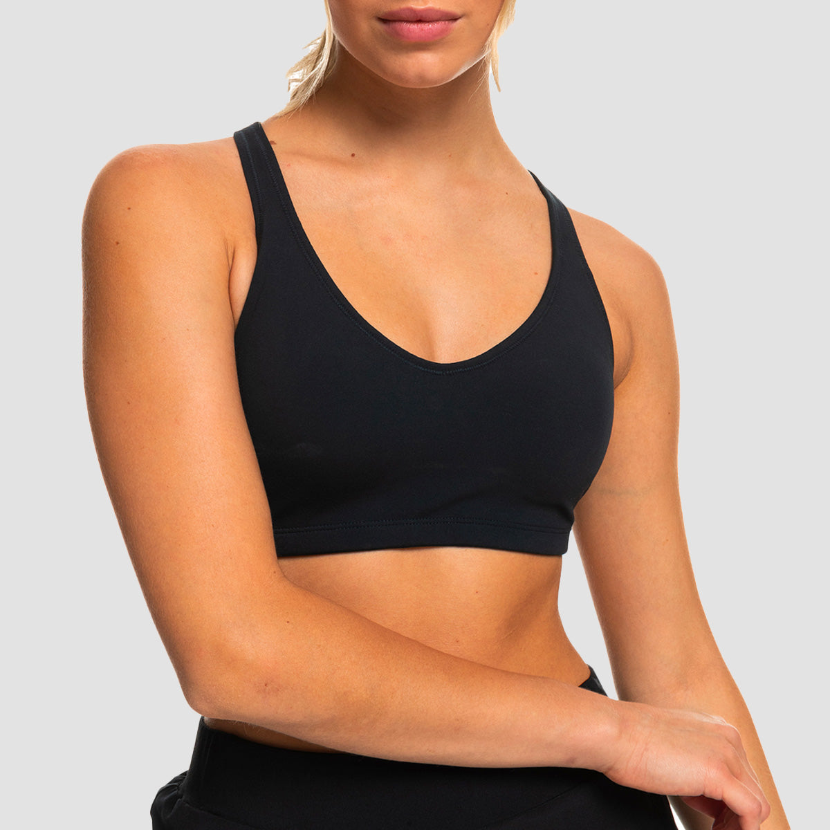 Roxy Heart Into It Sports Bra Anthracite - Womens