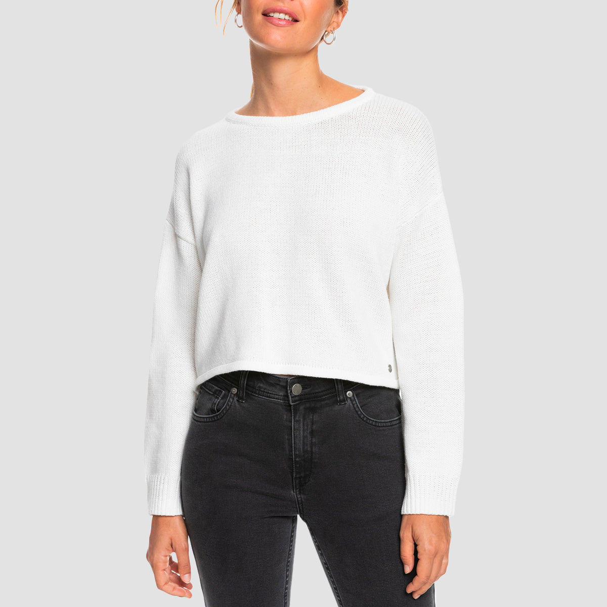 Roxy Heavy Love Sweatshirt Snow White - Womens