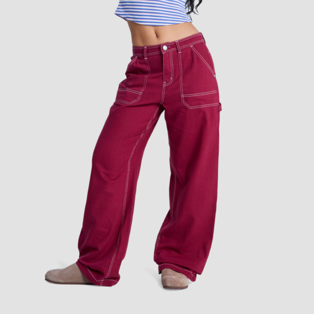 Roxy Howling Rails Carpenter Pants Rhododendron - Womens