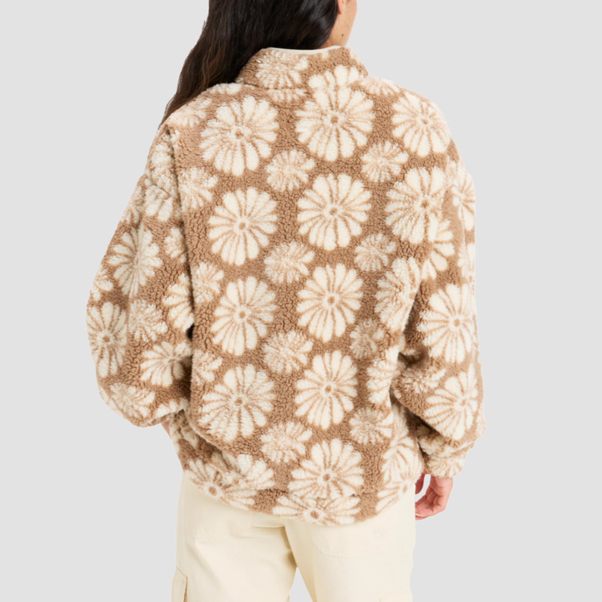 Roxy Jive Talking Half Zip Polar Fleece Jacket Portobella Tropical Tile Polar - Womens