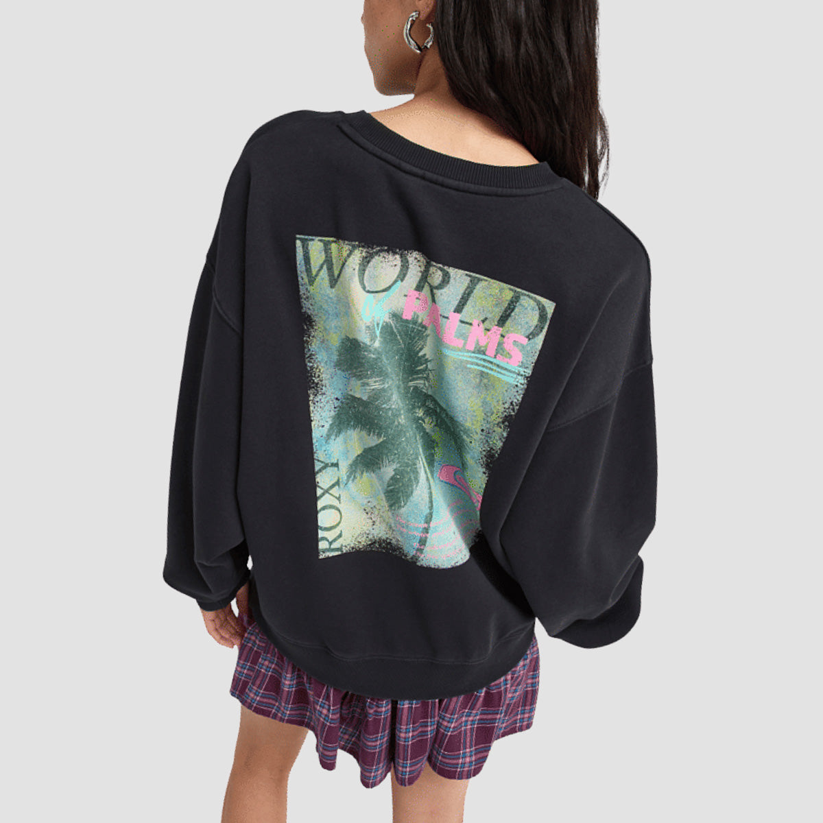 Roxy Lineup Crew Sweatshirt Anthracite - Womens