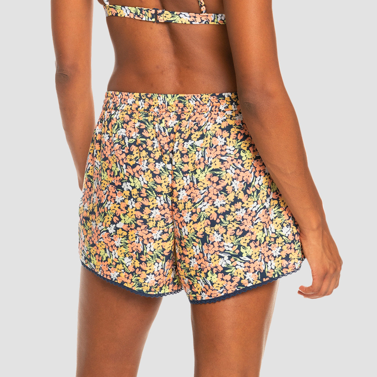 Roxy Salty Tan Shorts Mood Indigo Ditsy Love - Womens