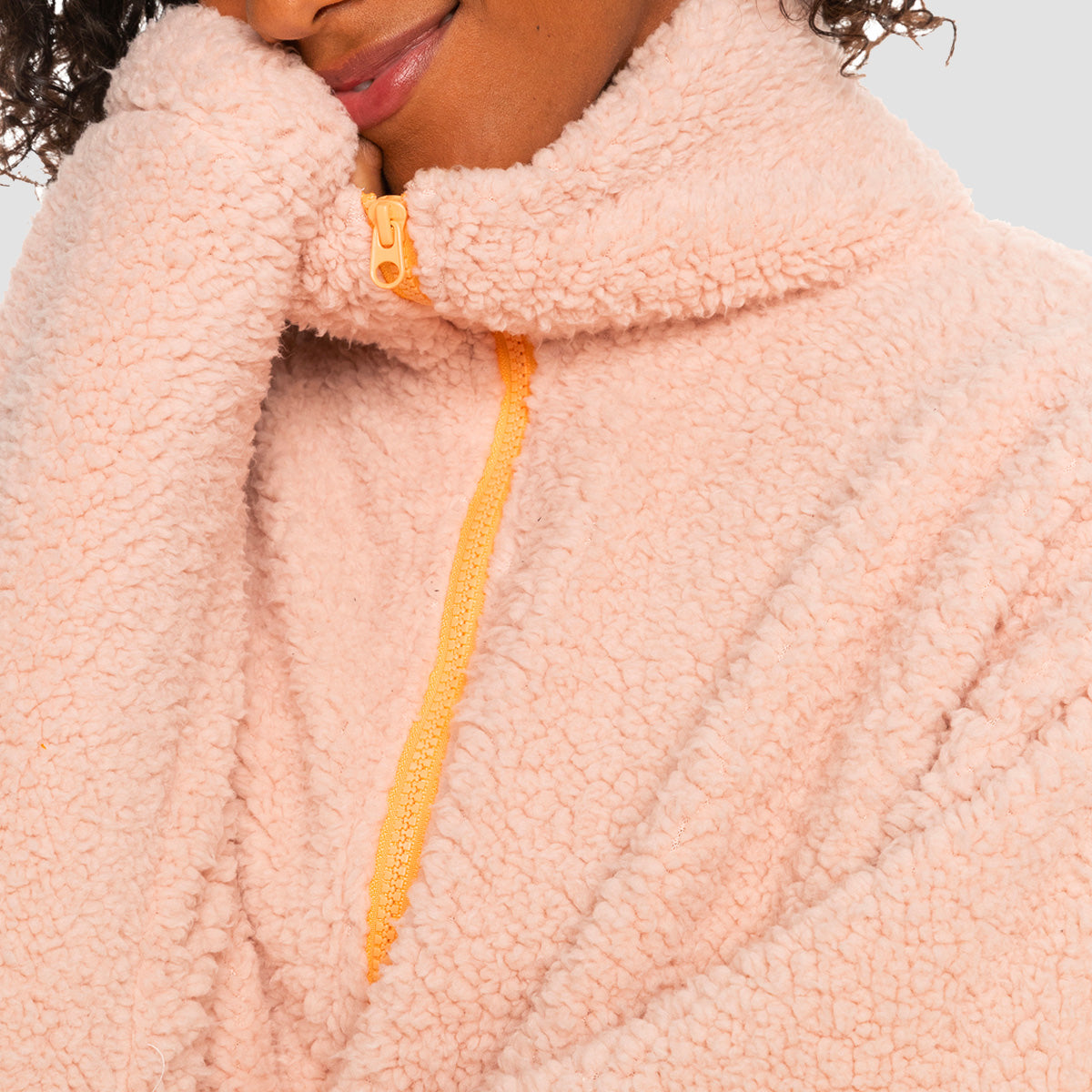 Roxy Sherpa Jacket Peach Whip - Womens