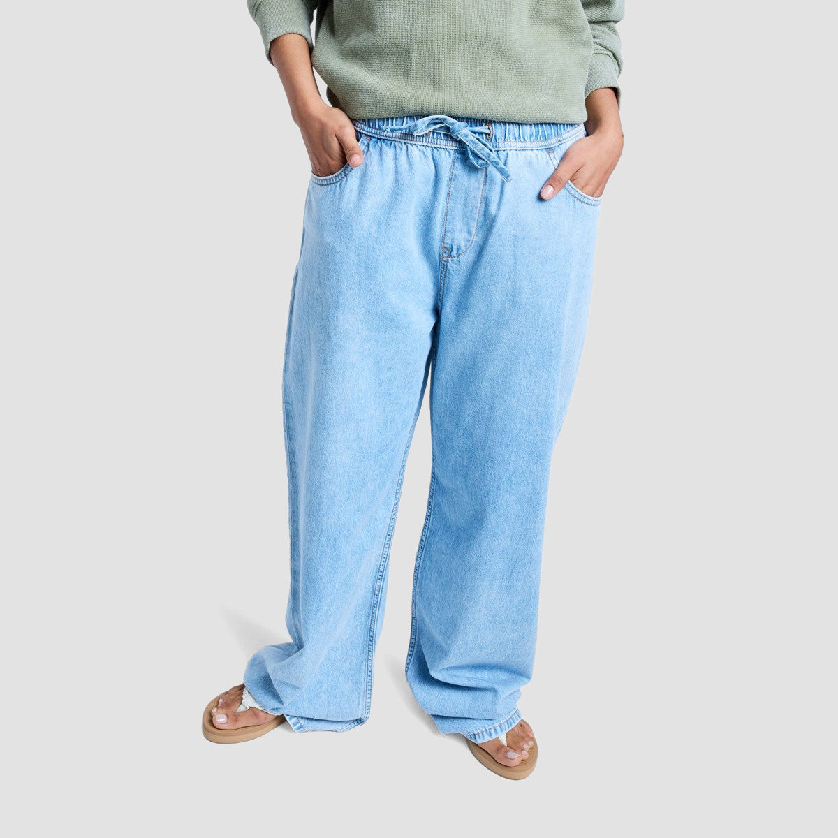 Roxy Stunning View Relaxed Fit Jeans Beau Blue - Womens