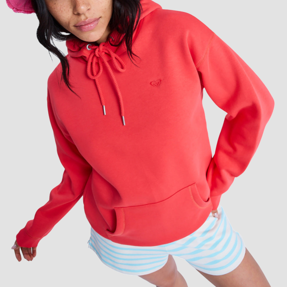 Roxy Surf Stoked Brushed Pullover Hoodie Hibiscus - Womens