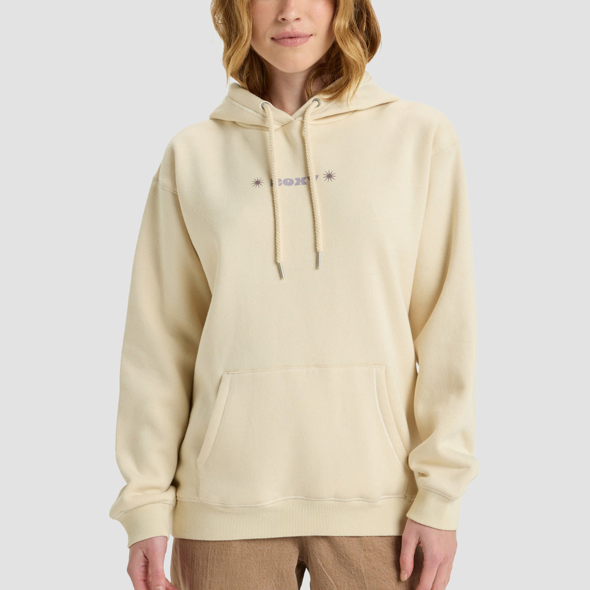 Roxy Surf Stoked VT Pullover Hoodie Parchment - Womens