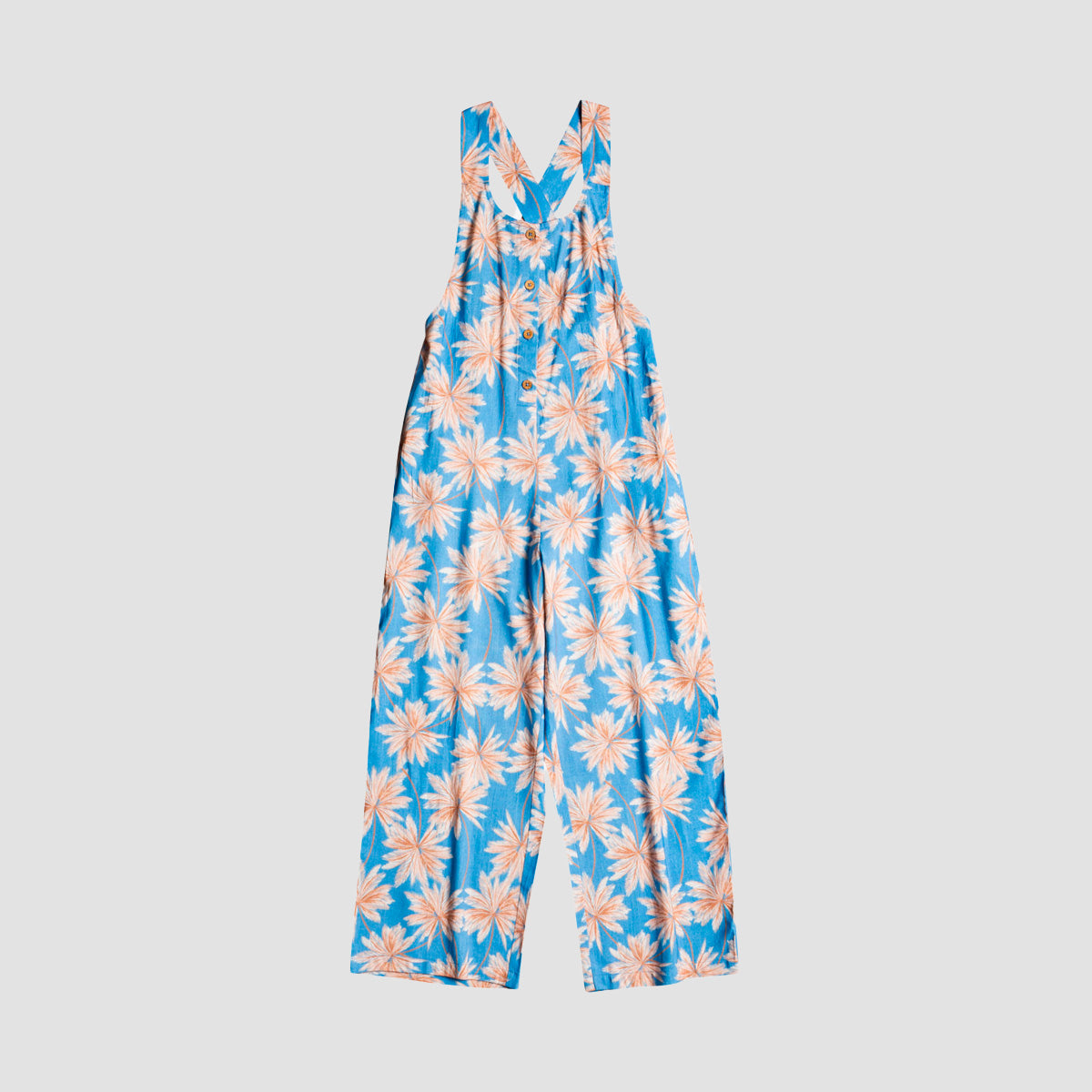 Roxy The Great Escape Jumpsuit Azure Blue Palm Island Rg - Girls