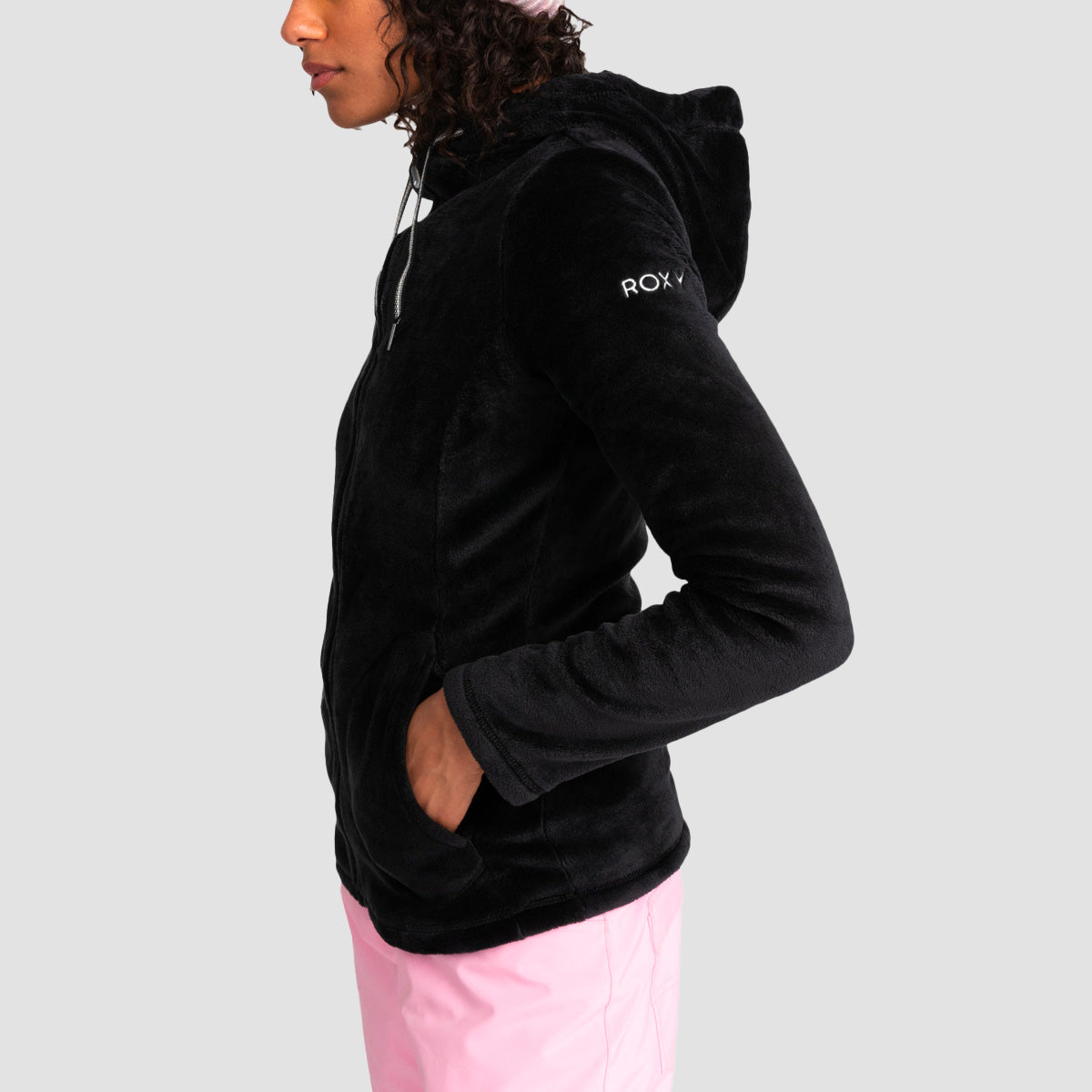 Roxy Tundra Snow Fleece Zip Hoodie True Black - Womens