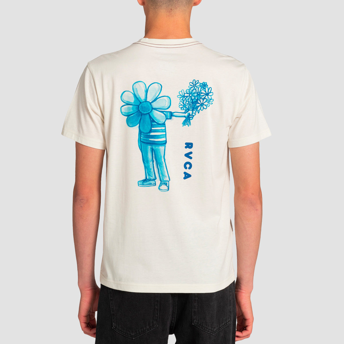 RVCA Andrew Pommier Flower Friend T-Shirt Antique White
