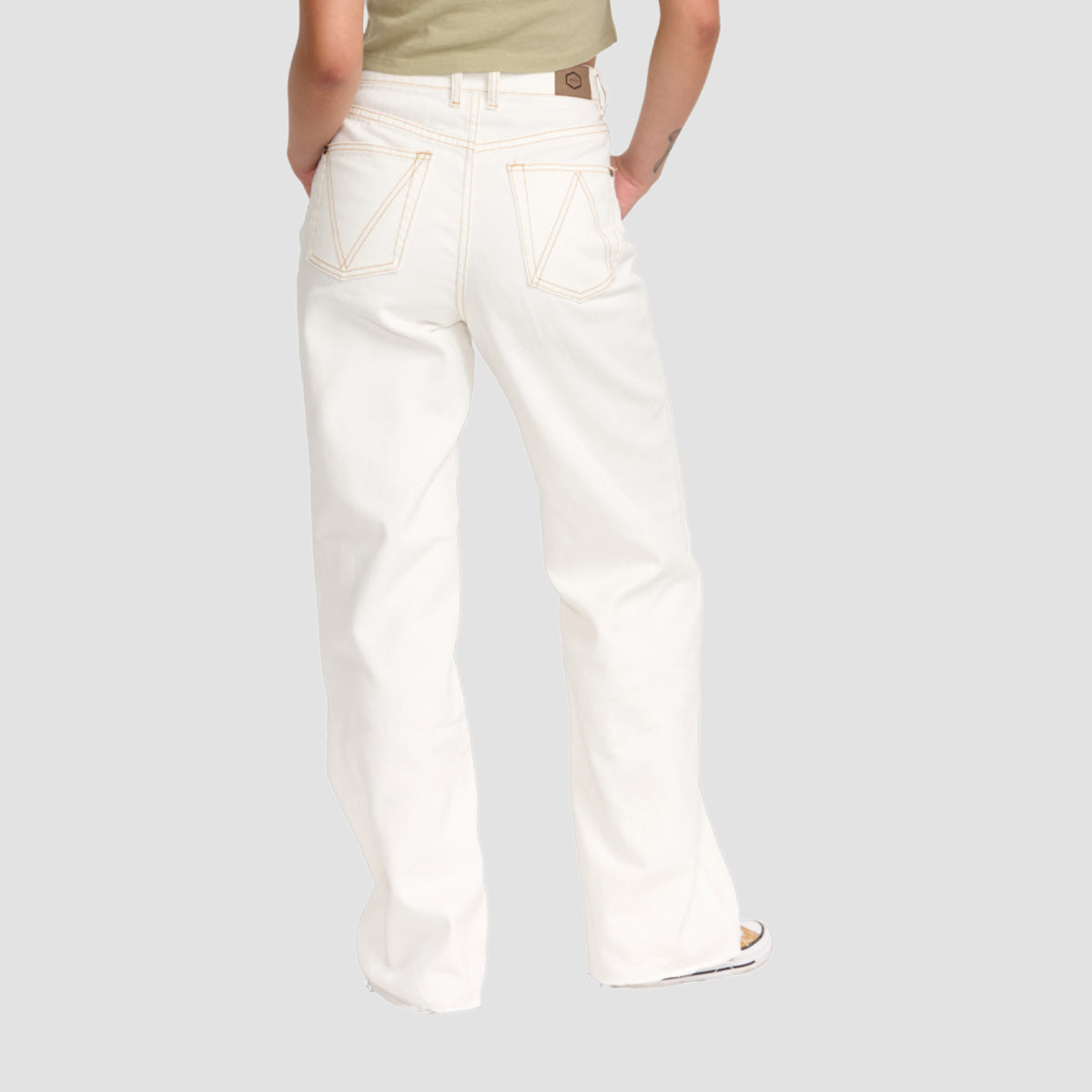 RVCA Coco Relaxed Fit Jeans Vintage White - Womens