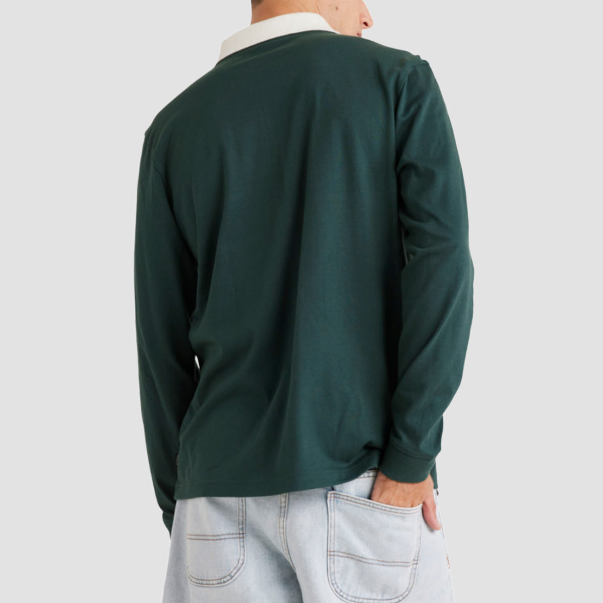 RVCA Collegiate Longsleeve Polo Shirt Hunter Green