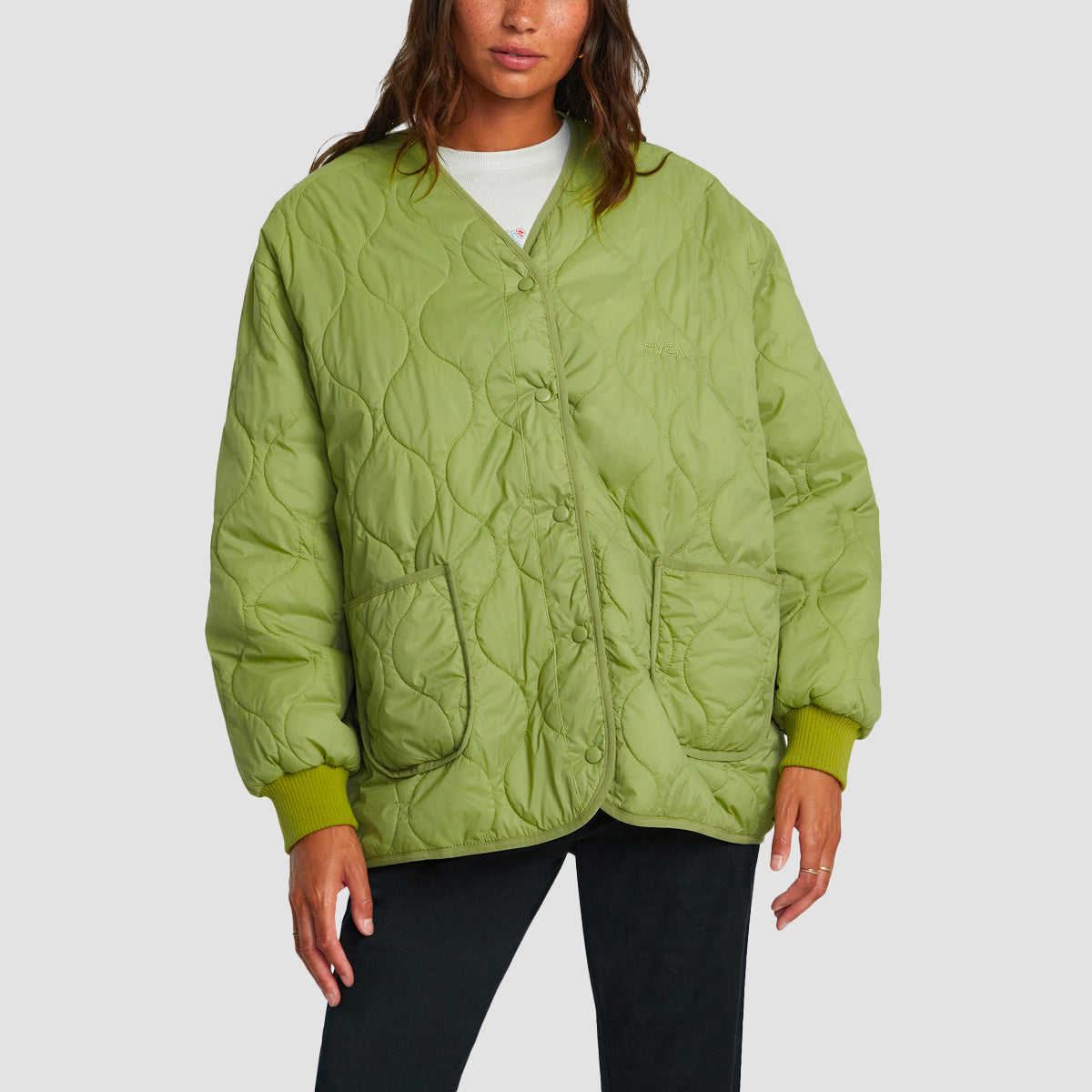 RVCA Dire Reversible Oversized Jacket Fern Womens