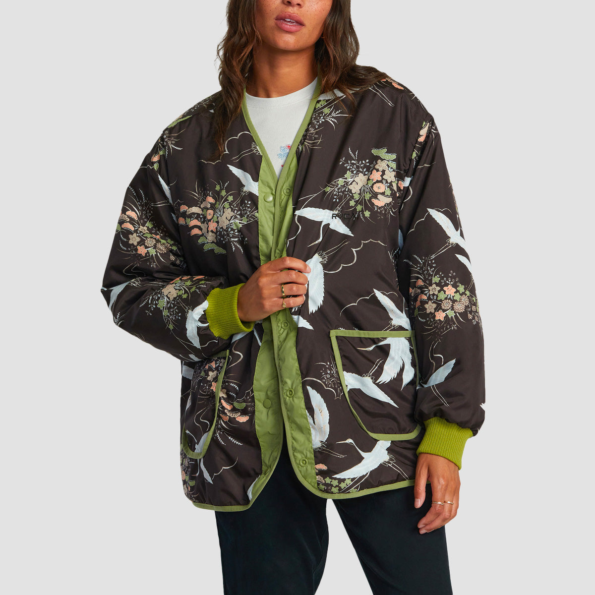 RVCA Dire Reversible Oversized Jacket Fern - Womens