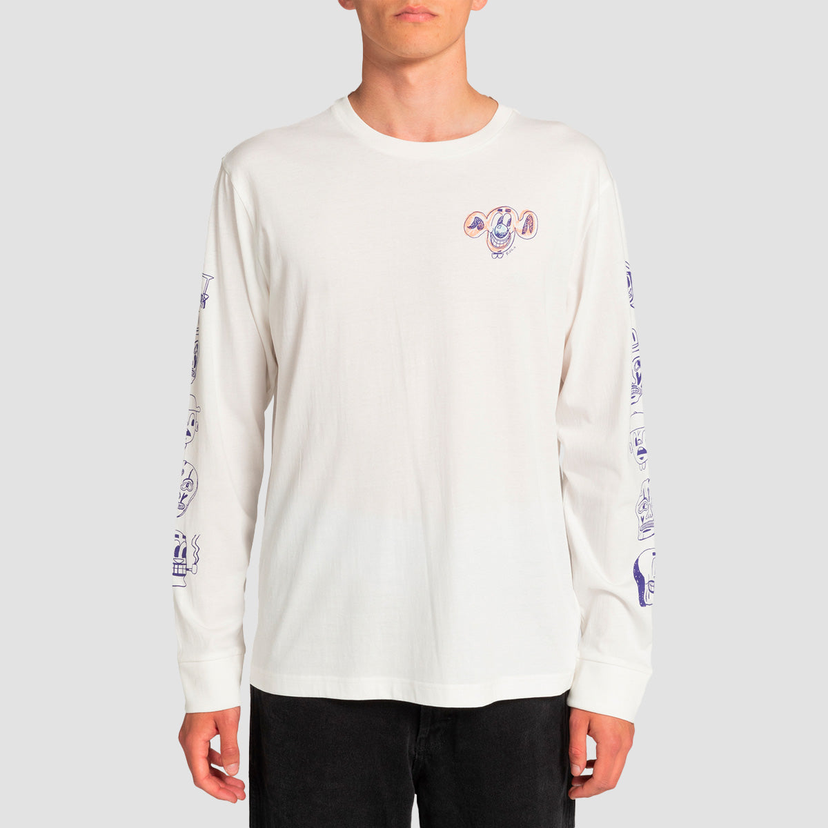 RVCA DMOTE Gang Longsleeve T-Shirt Antique White