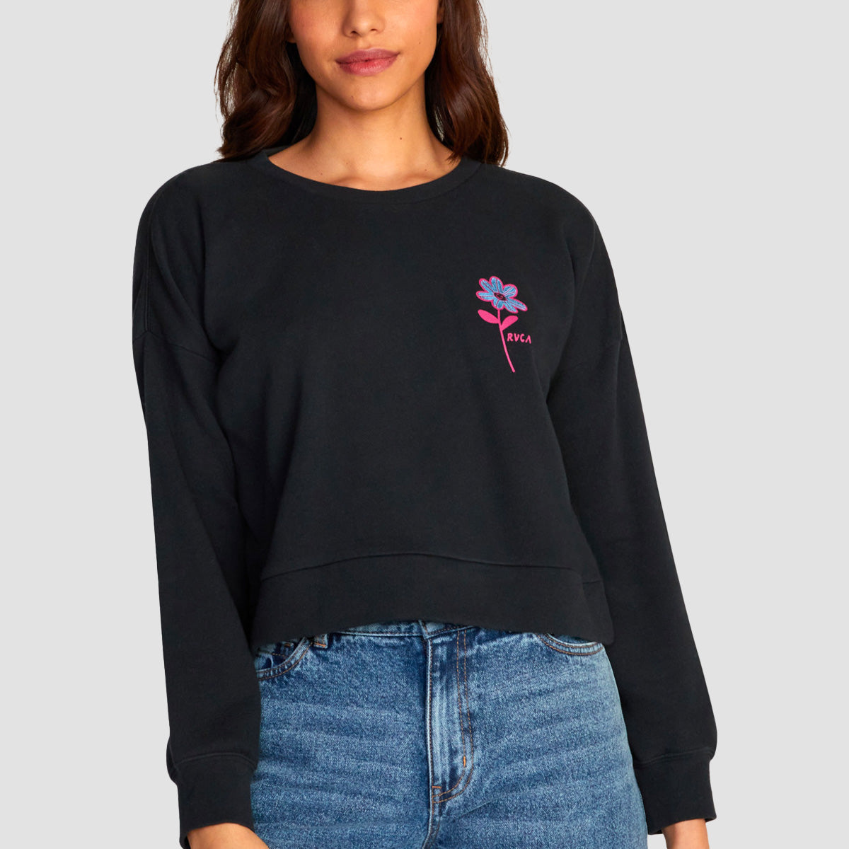 RVCA Happy Daisy Crew Sweat RVCA Black - Womens
