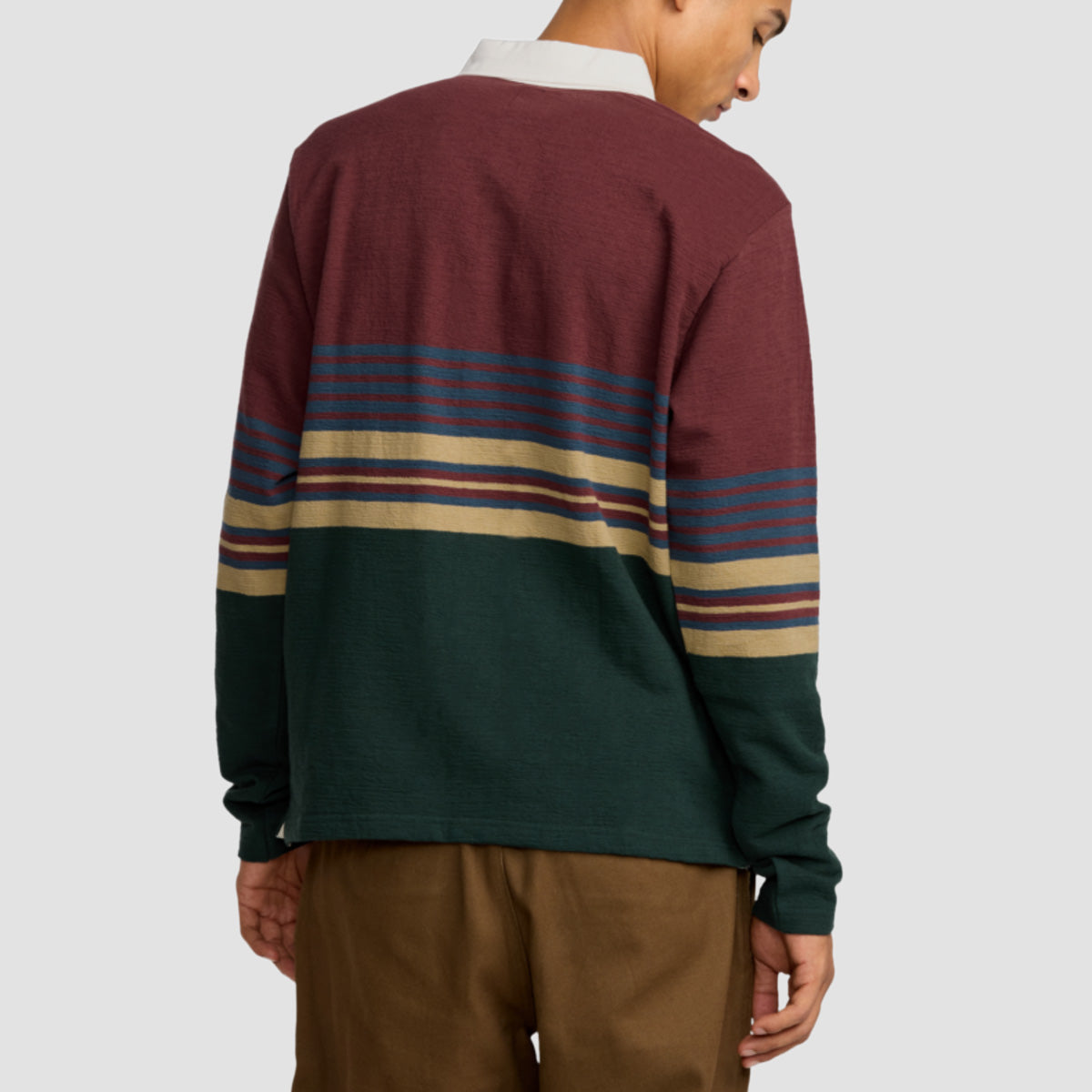 RVCA Harbor Longsleeve Polo Shirt Red Earth