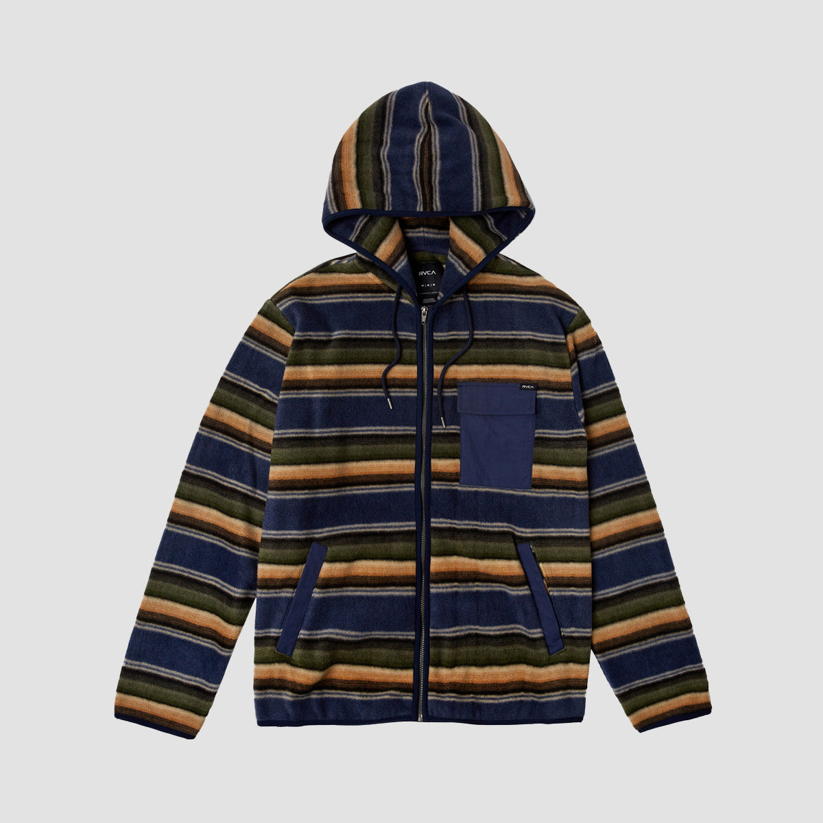 RVCA Hawthorne Fleece Zip Hood Moody Blue