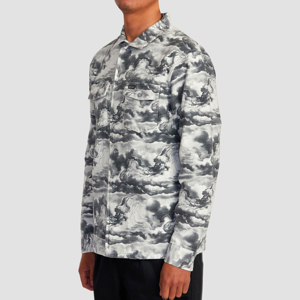 RVCA Mister Cartoon Cloud Longsleeve Shirt Black/White