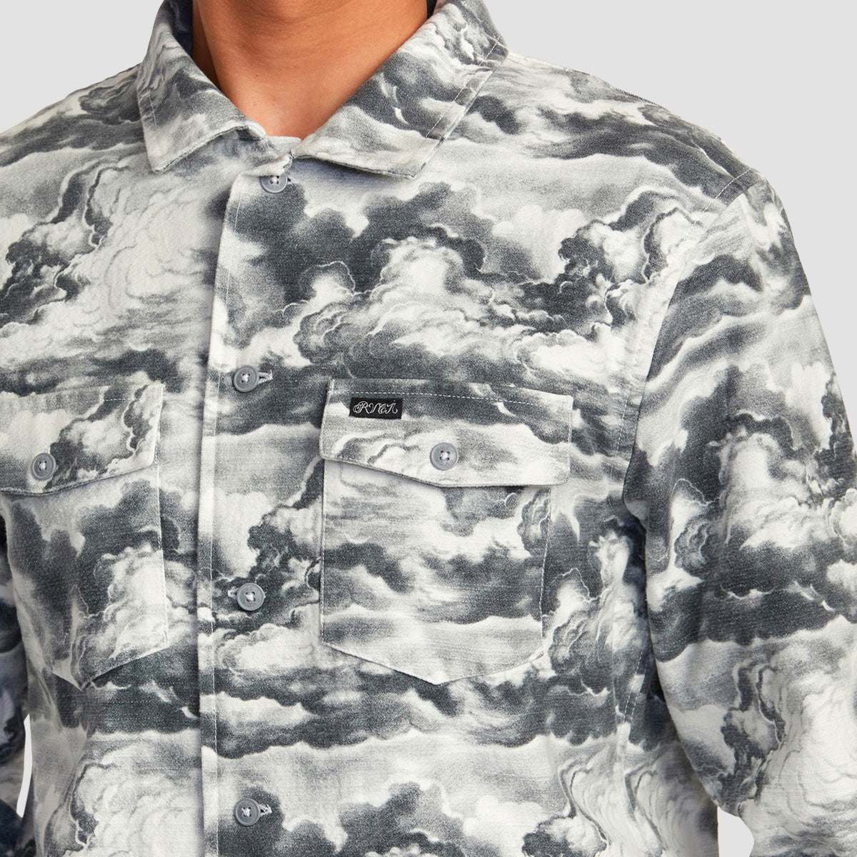 RVCA Mister Cartoon Cloud Longsleeve Shirt Black/White