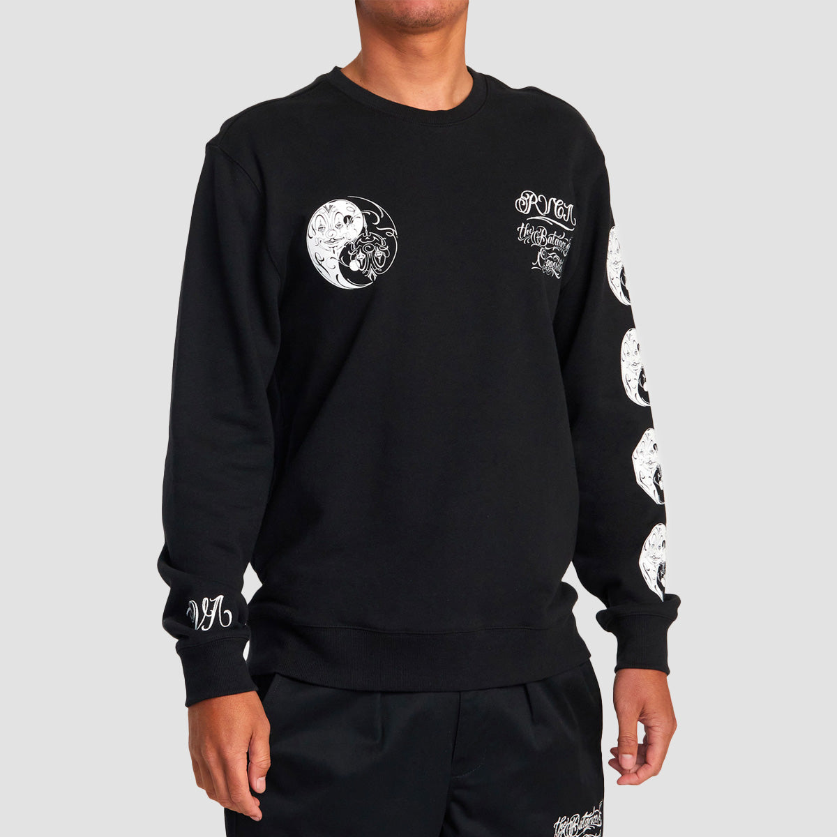 RVCA Mister Cartoon Crew Sweat Black