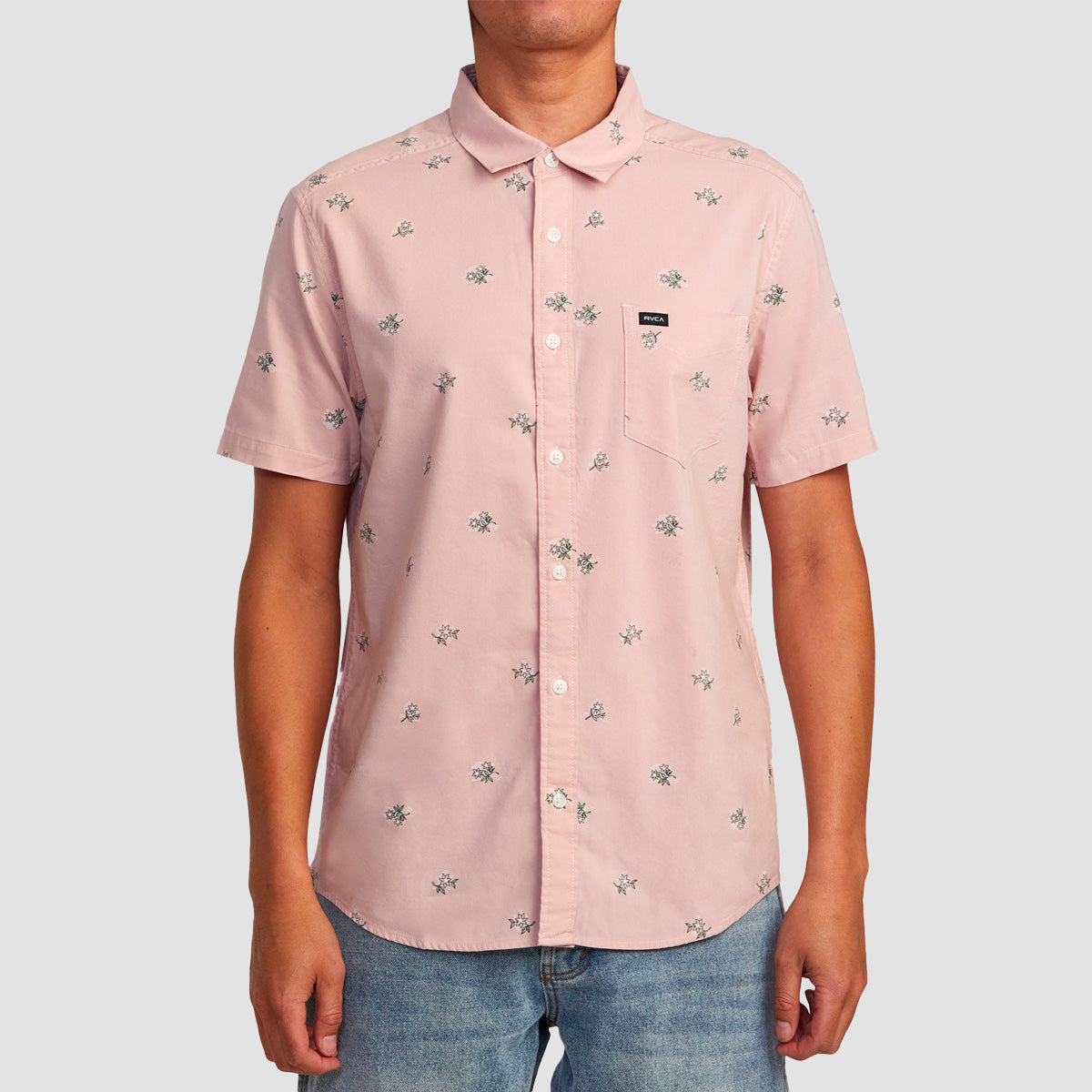 RVCA Morning Glory Short Sleeve Shirt Pale Mauve