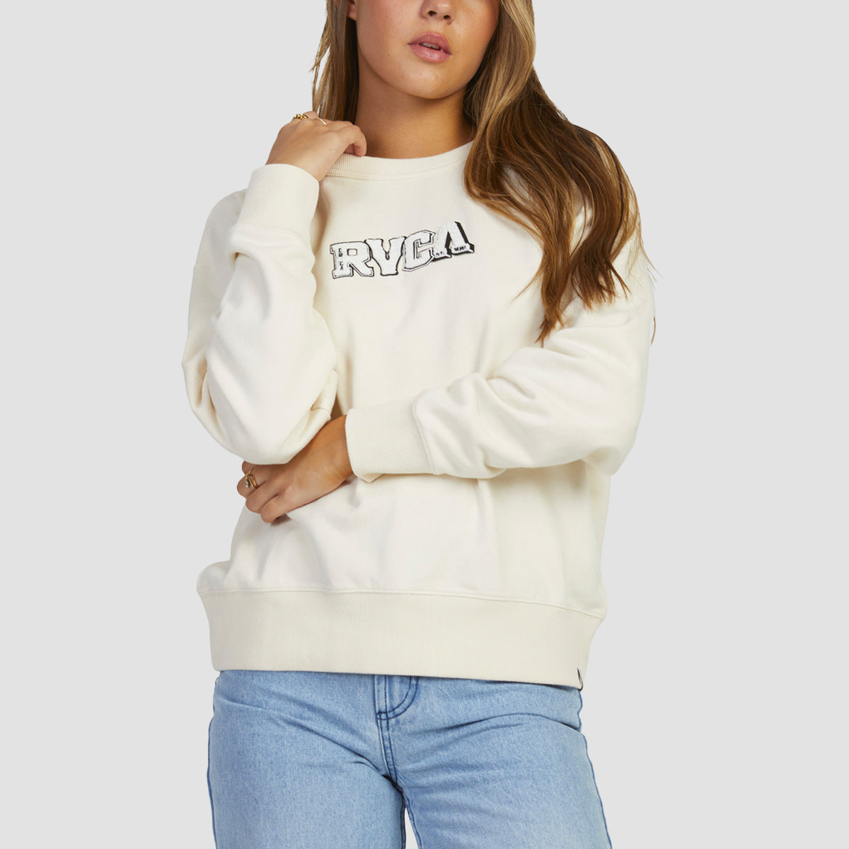 RVCA Patch Curl Crew Sweat Natural - Womens