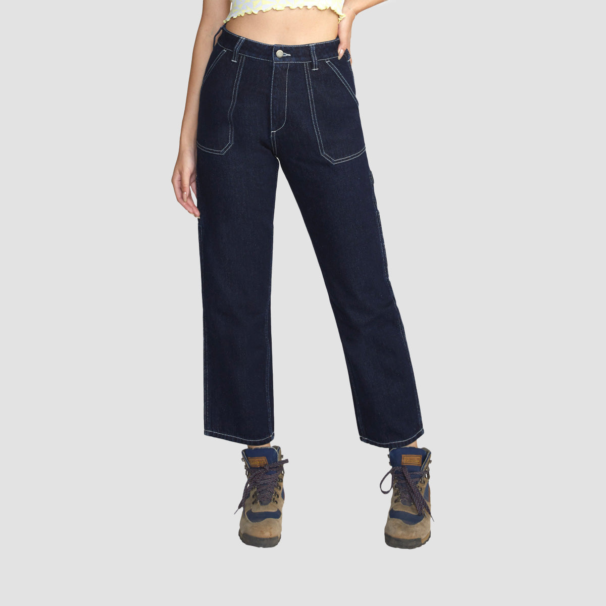 RVCA Recession High-Waisted Jeans Dark Indigo - Womens