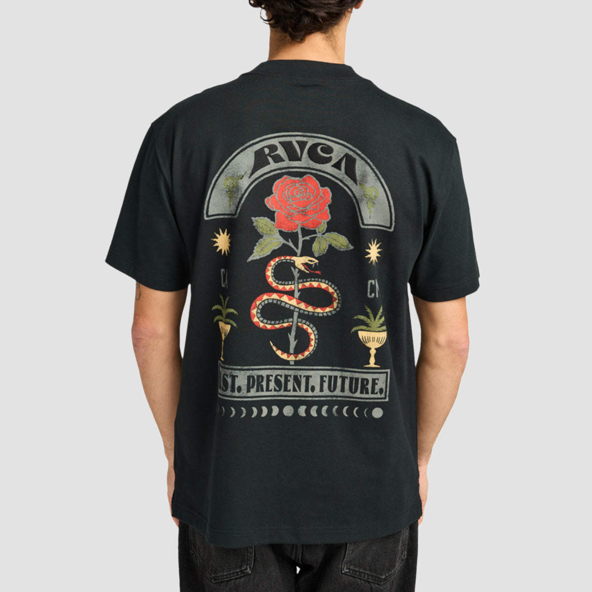 RVCA Roses Poster T-Shirt Black