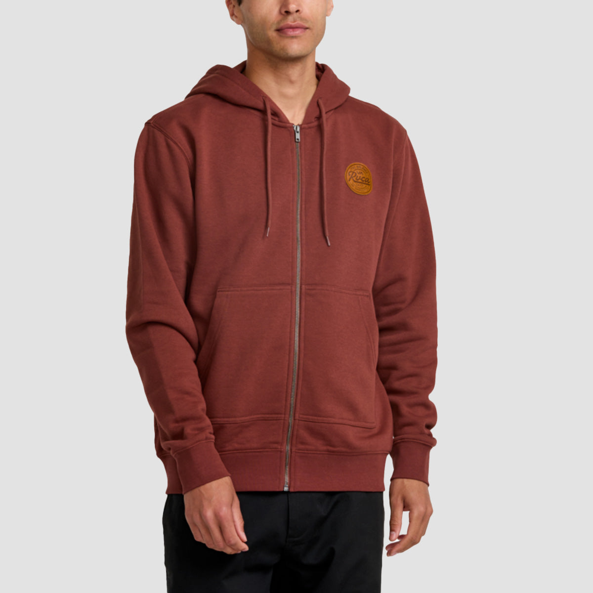 RVCA Script Sealed Zip Hoodie Red Earth