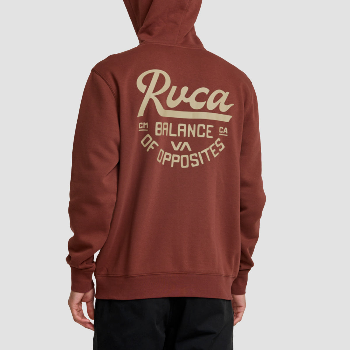 RVCA Script Sealed Zip Hoodie Red Earth