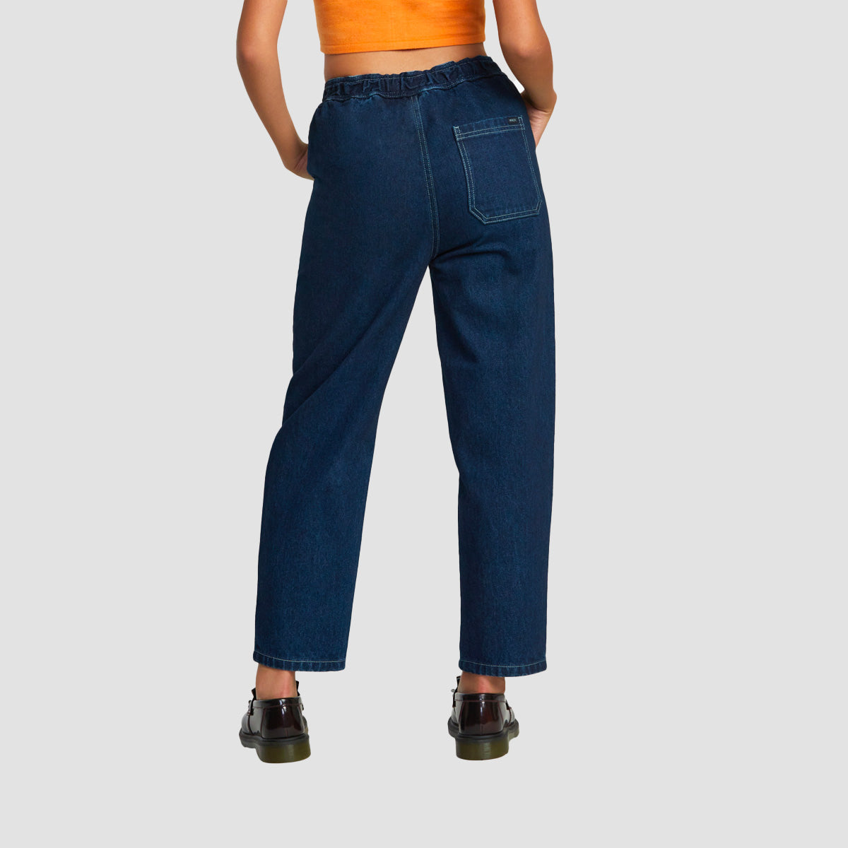 RVCA Scrunchie High Waist Jeans Dark Indigo - Womens
