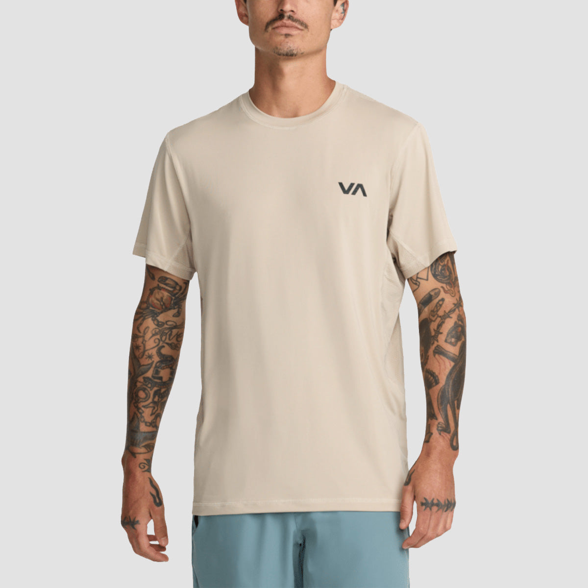 RVCA Sport Vent Technical T-Shirt Light Khaki