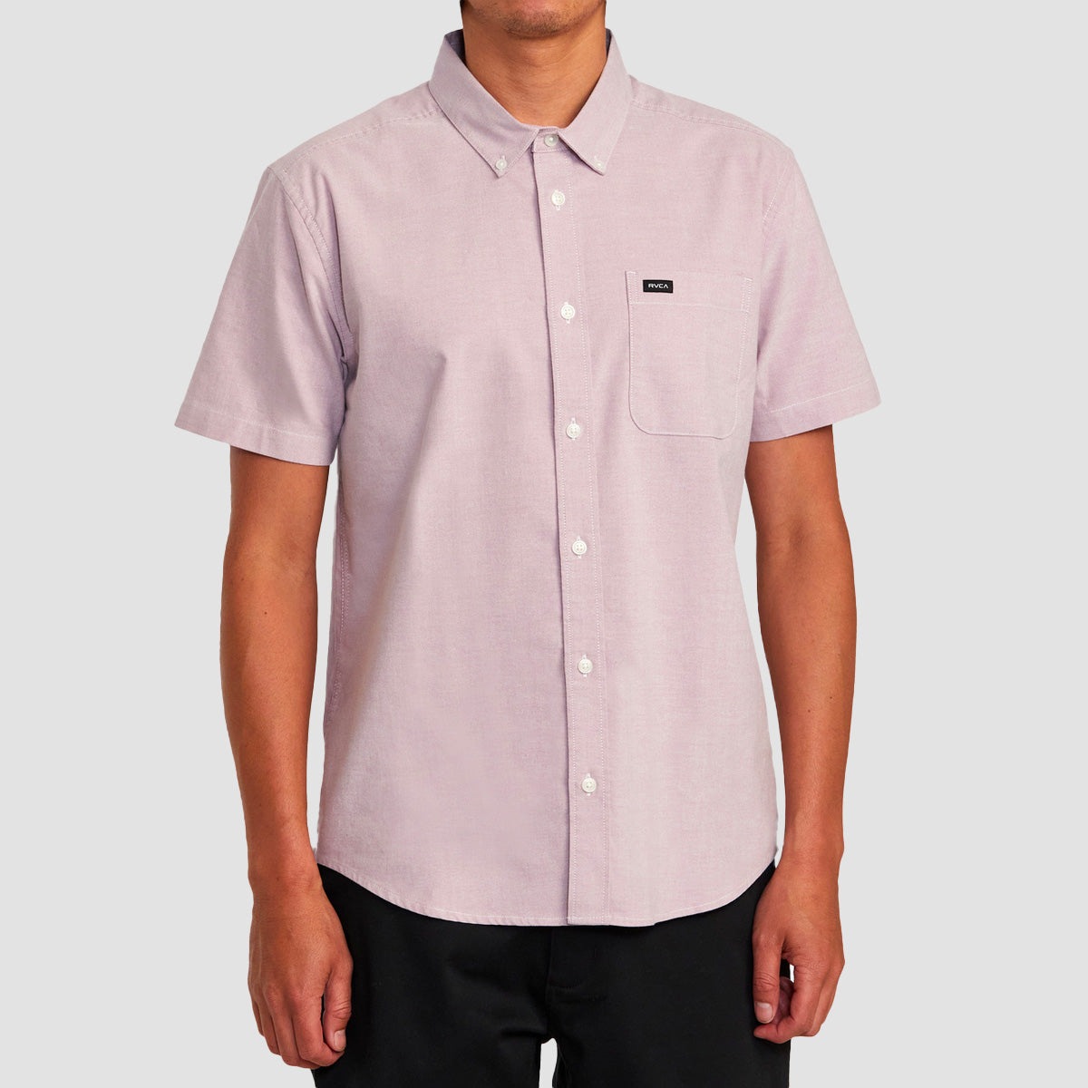 RVCA That'll Do Stretch Short Sleeve Shirt Lavender