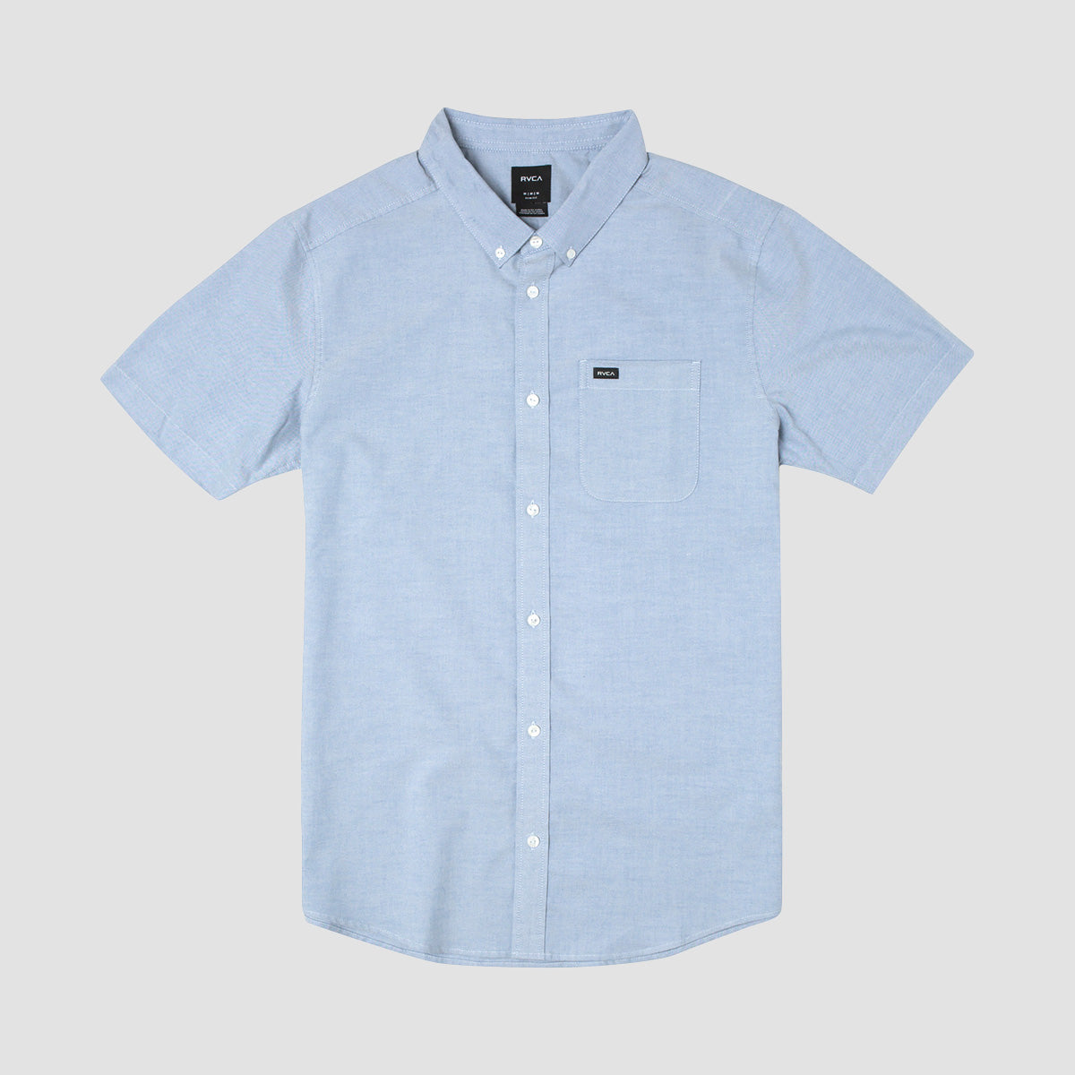 RVCA That'll Do Stretch Short Sleeve Shirt Oxford Blue