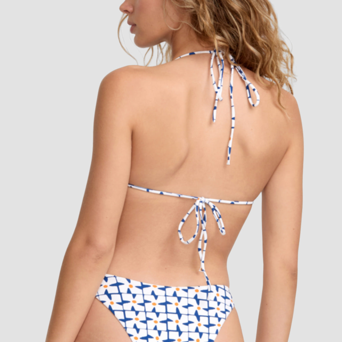 RVCA Vacation Triangle Halter Bikini Top Whisper White - Womens