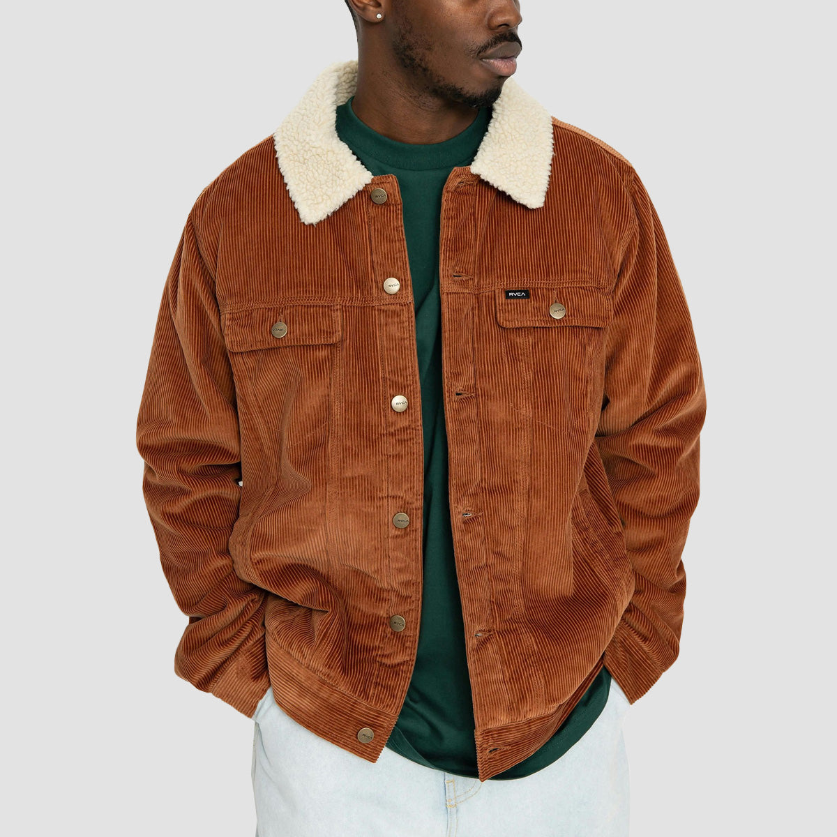RVCA Waylon Trucker Sherpa Jacket Rawhide