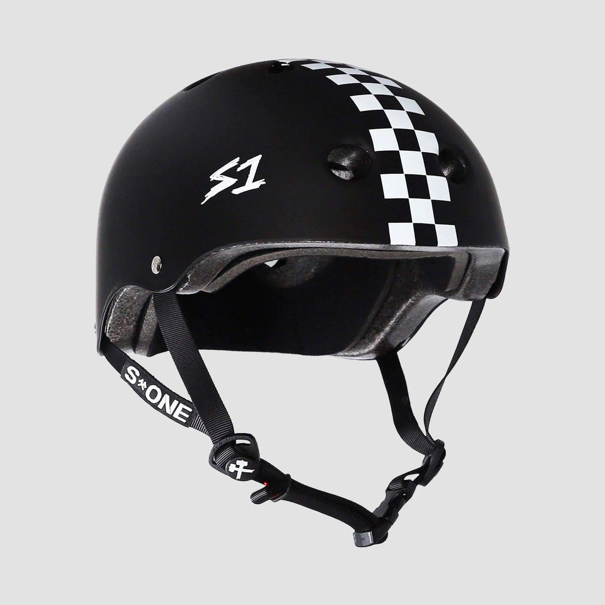 S1 Lifer Helmet Matt Black/White Checker