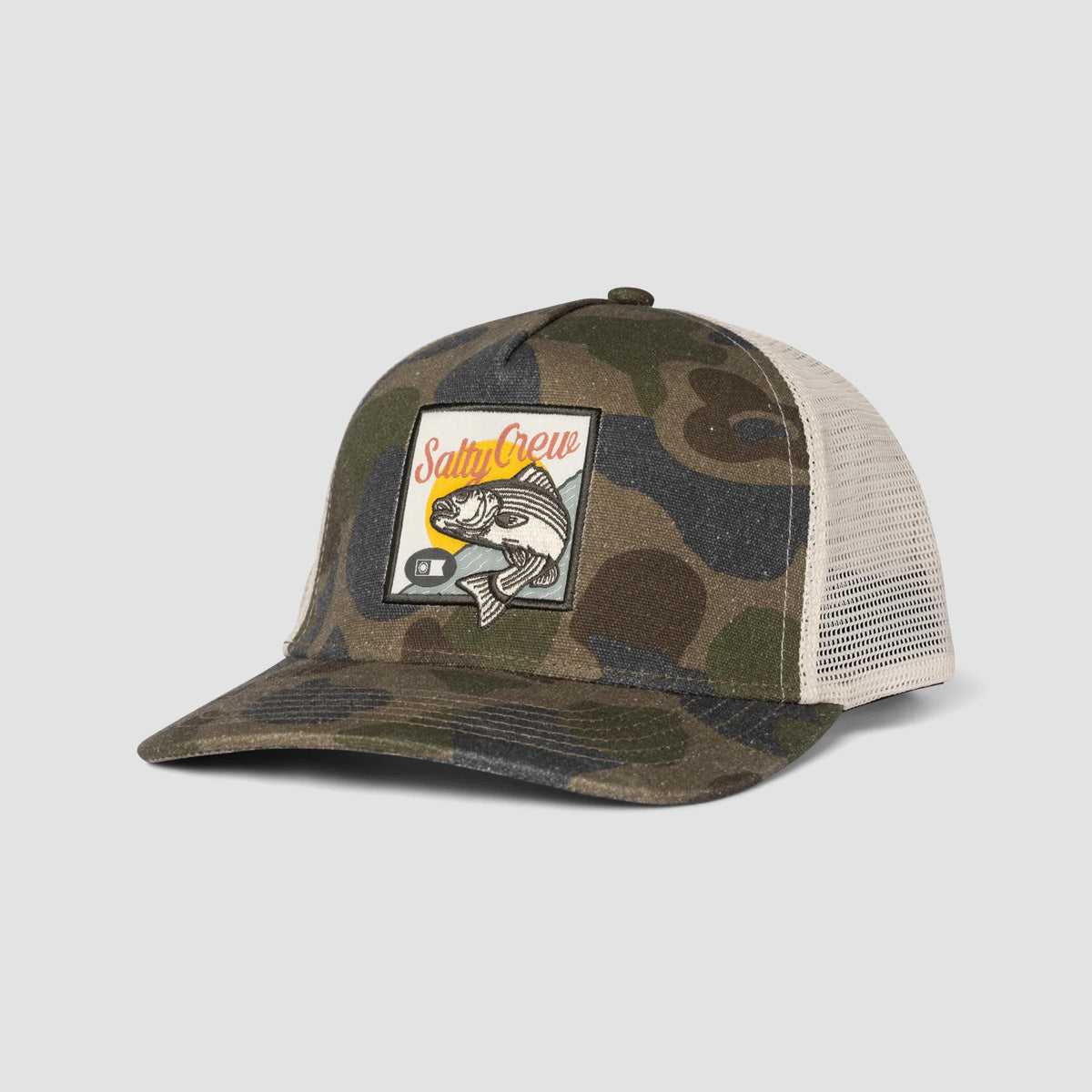 Salty Crew Striper Trucker Cap Sand Camo
